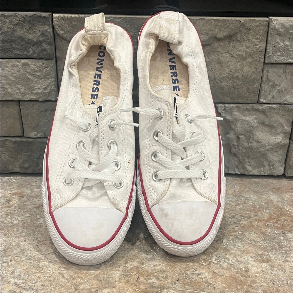 Converse Women’s White and Red Sneakers